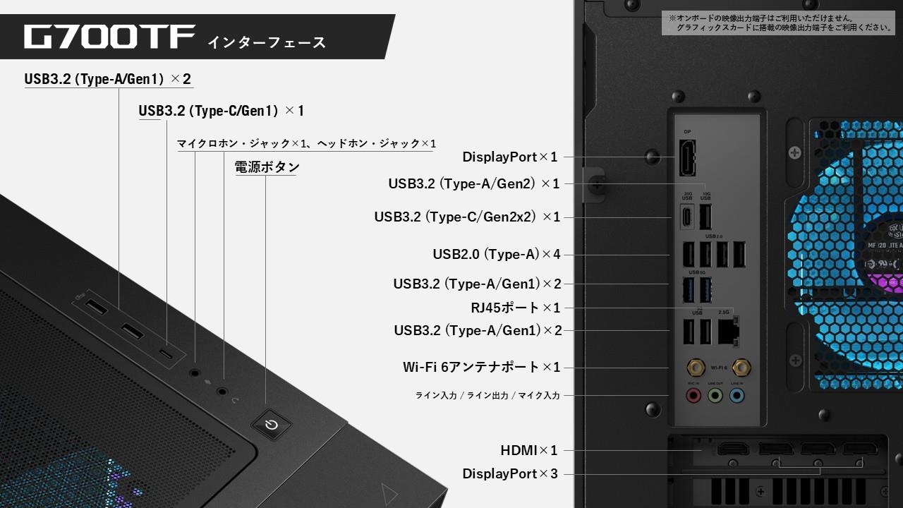 ROG G700 G700TFインターフェース