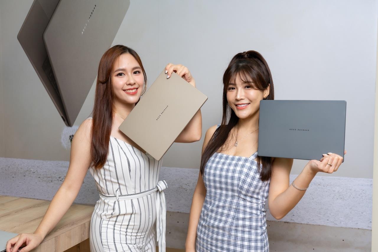 ASUS Zenbook A14 (UX3407)輕如雲朵僅899克起，提供沙暮金與冰岩灰兩款典雅配色 。