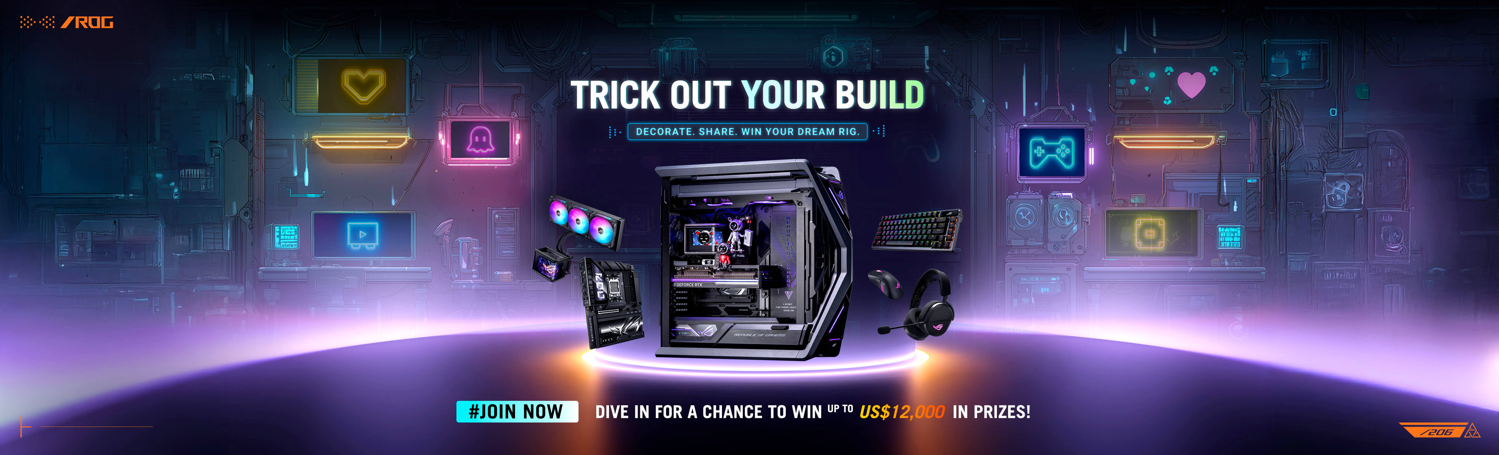 ASUS Trick Out Your Build giveaway with gaming PC and peripherals, join now to win prizes up to £8,500.