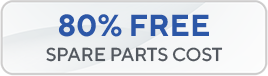80% Free Spare parts cost