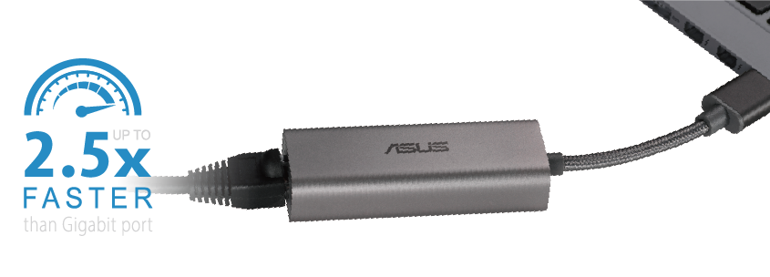 USB-C2500 enables up to 2.5 times faster speed than Gigabit port